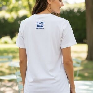 D&G Classic White Cotton Tee NWOT